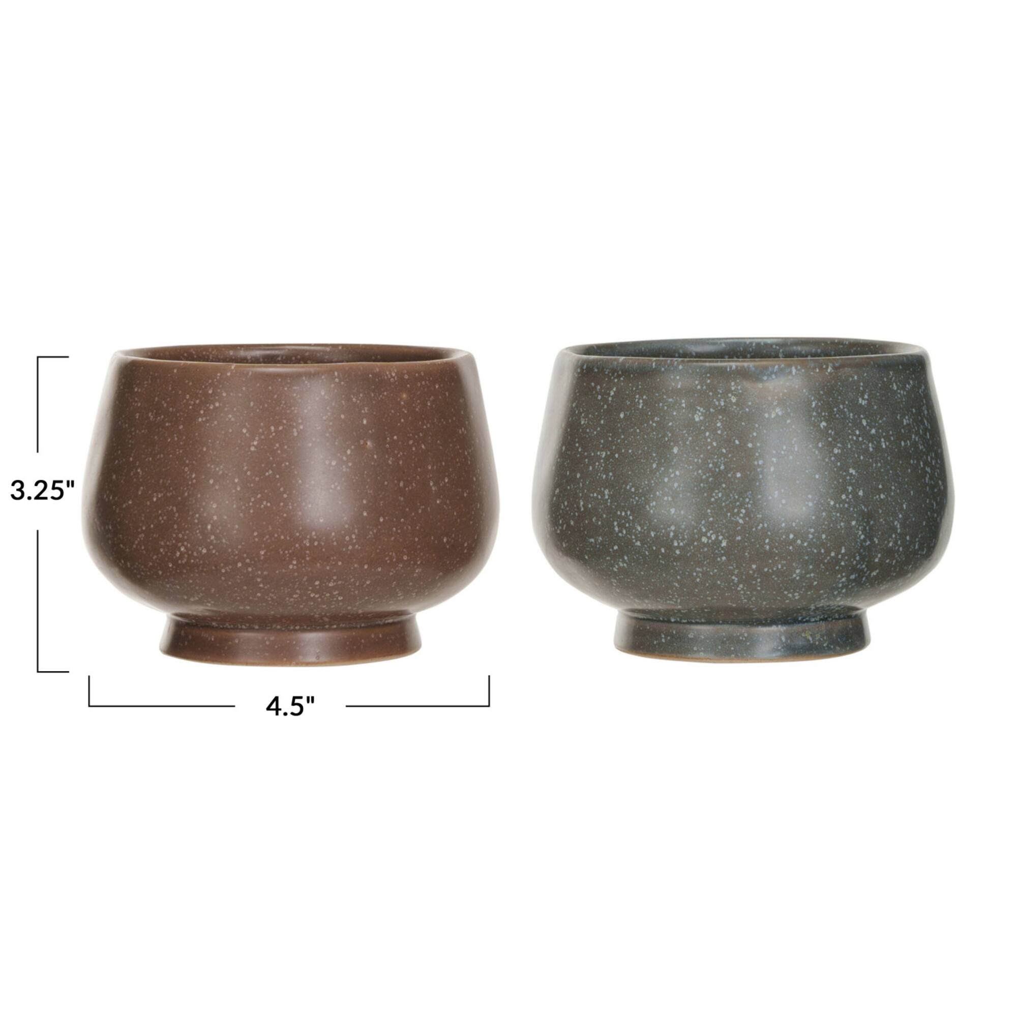 Hello Honey® 3" Brown & Gray Stoneware Bowl Set